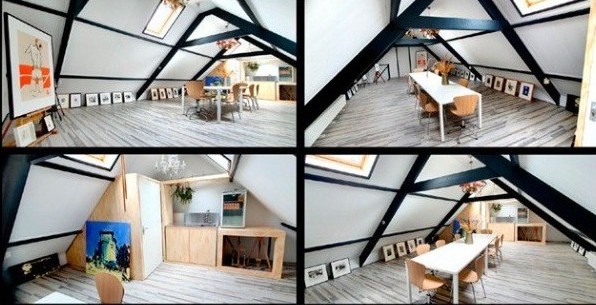 De locatie van de werkplaats in Huizen